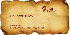 Fekecs Alex névjegykártya