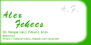 alex fekecs business card